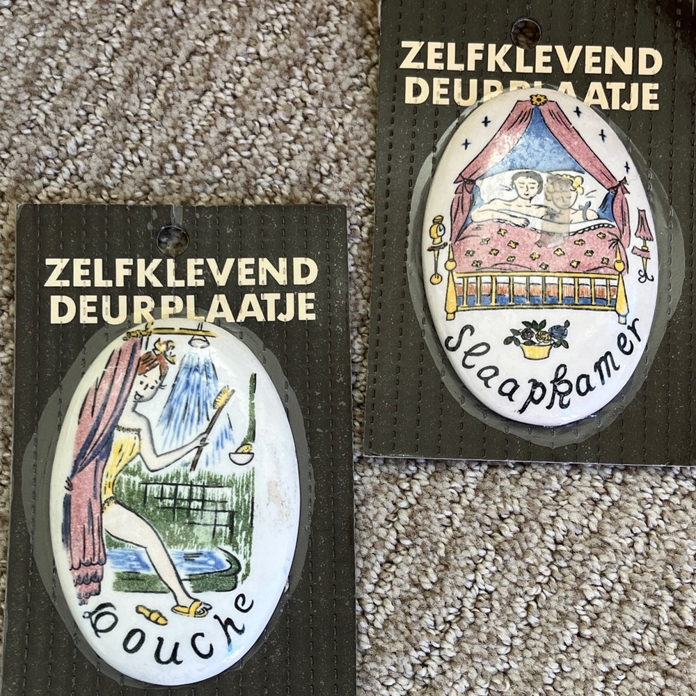 Vintage DUTCH Porcelain Door Plaques